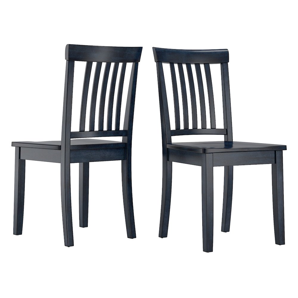 Set of 2, Antique Denim Finish Mission Back Side Chair. Picture 5