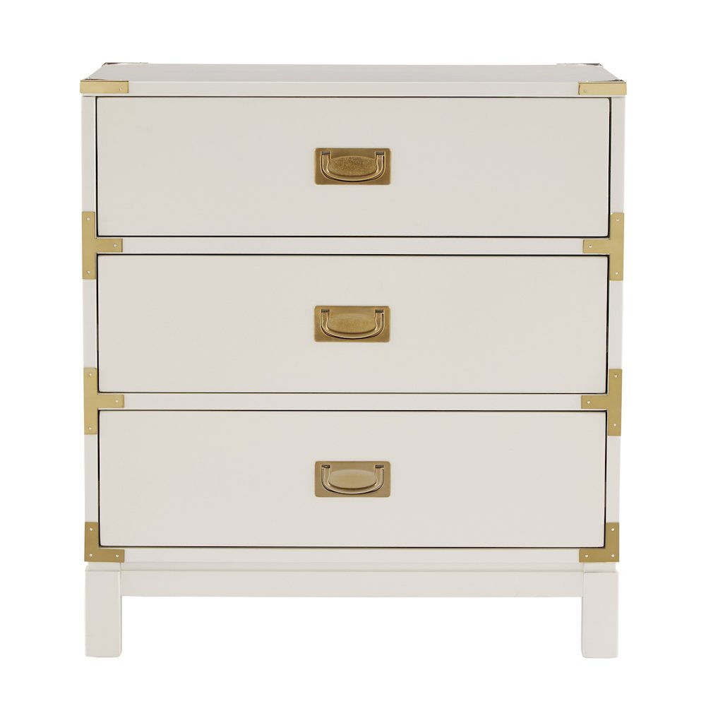 White Finish Nightstand With 3 Drawers. Picture 1