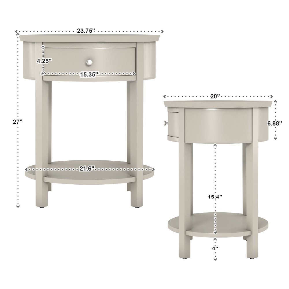 Silver Birch Finish Oval Accent Table. Picture 3