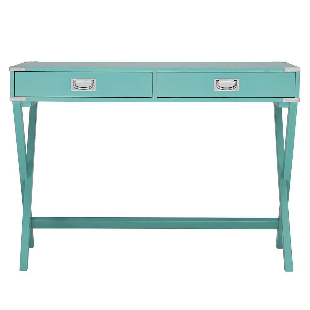 Marine Green Finish X-Base Box Desk. Picture 1