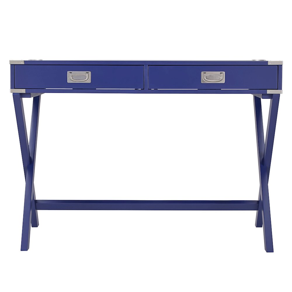 Twilight Blue Finish X-Base Box Desk. Picture 2