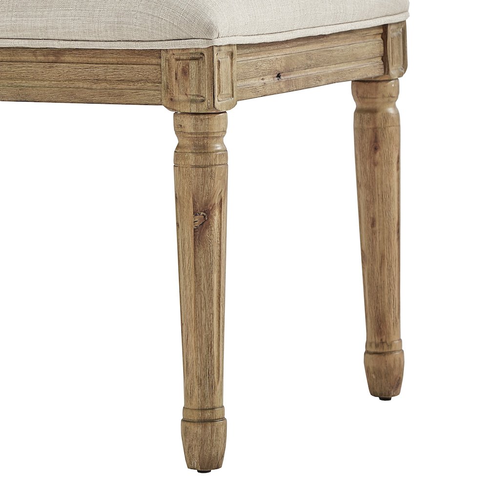 Set of 2, Beige Linen Dining Chair. Picture 3