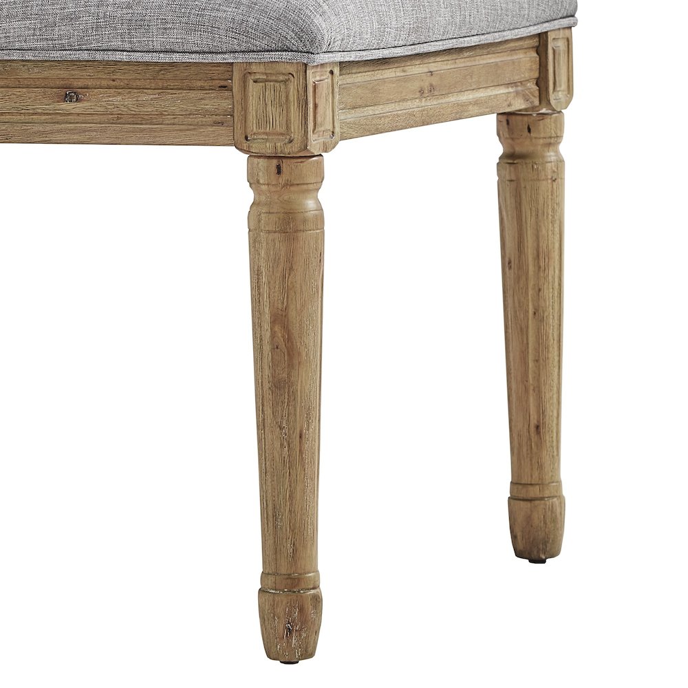 Set of 2, Grey Linen Dining Chair. Picture 3