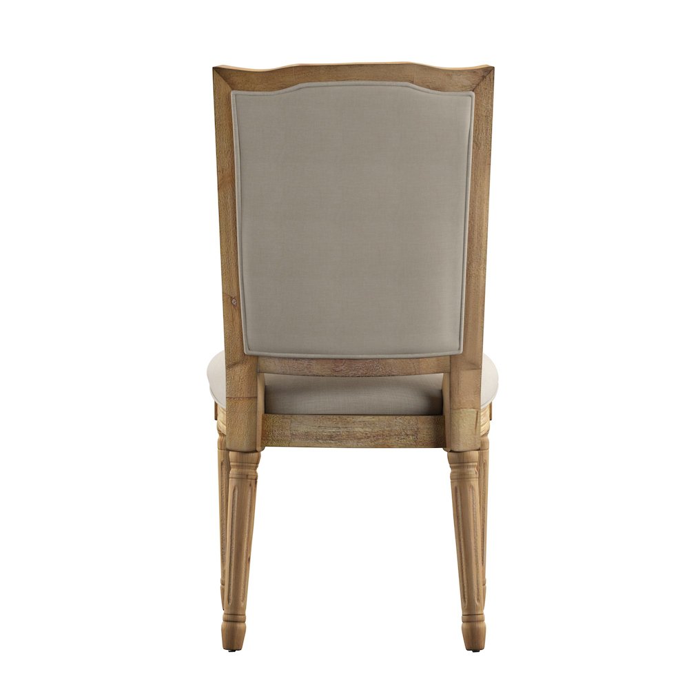 Set of 2, Beige Linen Dining Chair. Picture 5