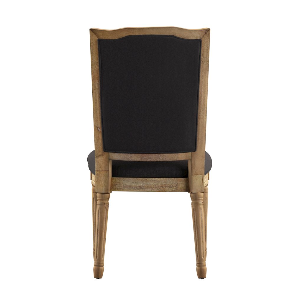 Set of 2, Dark Grey Linen Dining Chair. Picture 6
