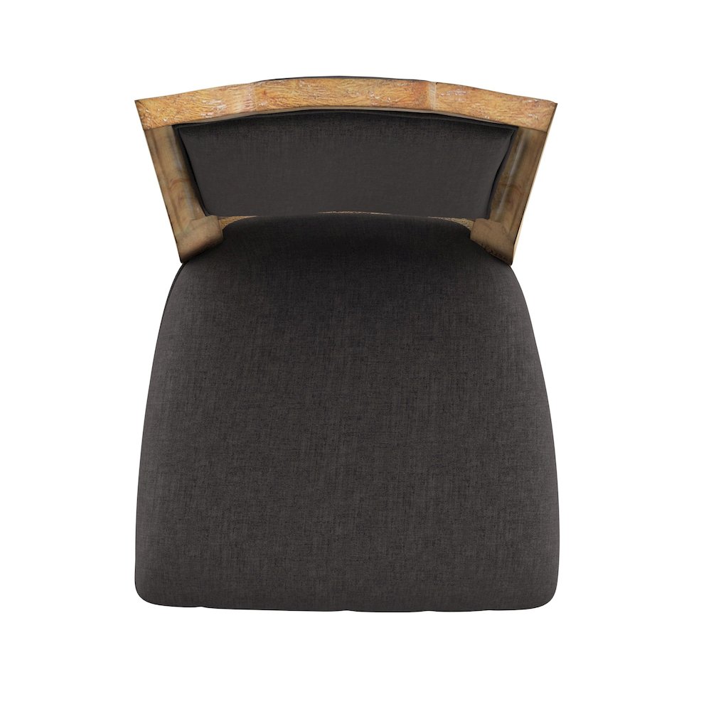 Set of 2, Dark Grey Linen Dining Chair. Picture 5