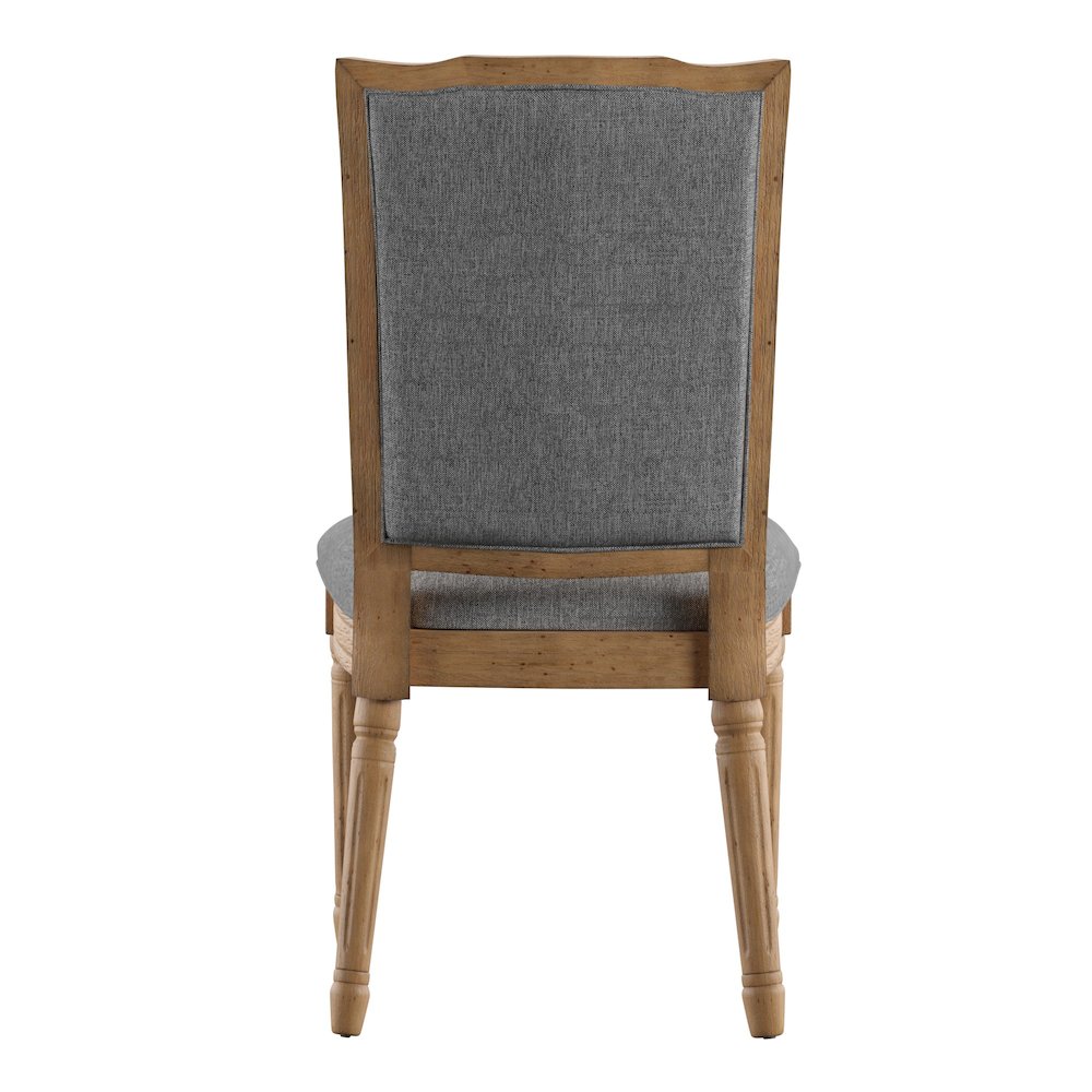 Set of 2, Grey Linen Dining Chair. Picture 6