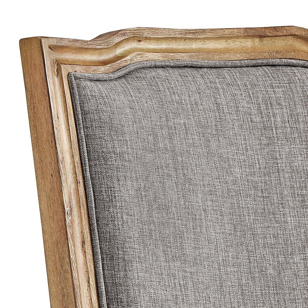 Set of 2, Grey Linen Dining Chair. Picture 3