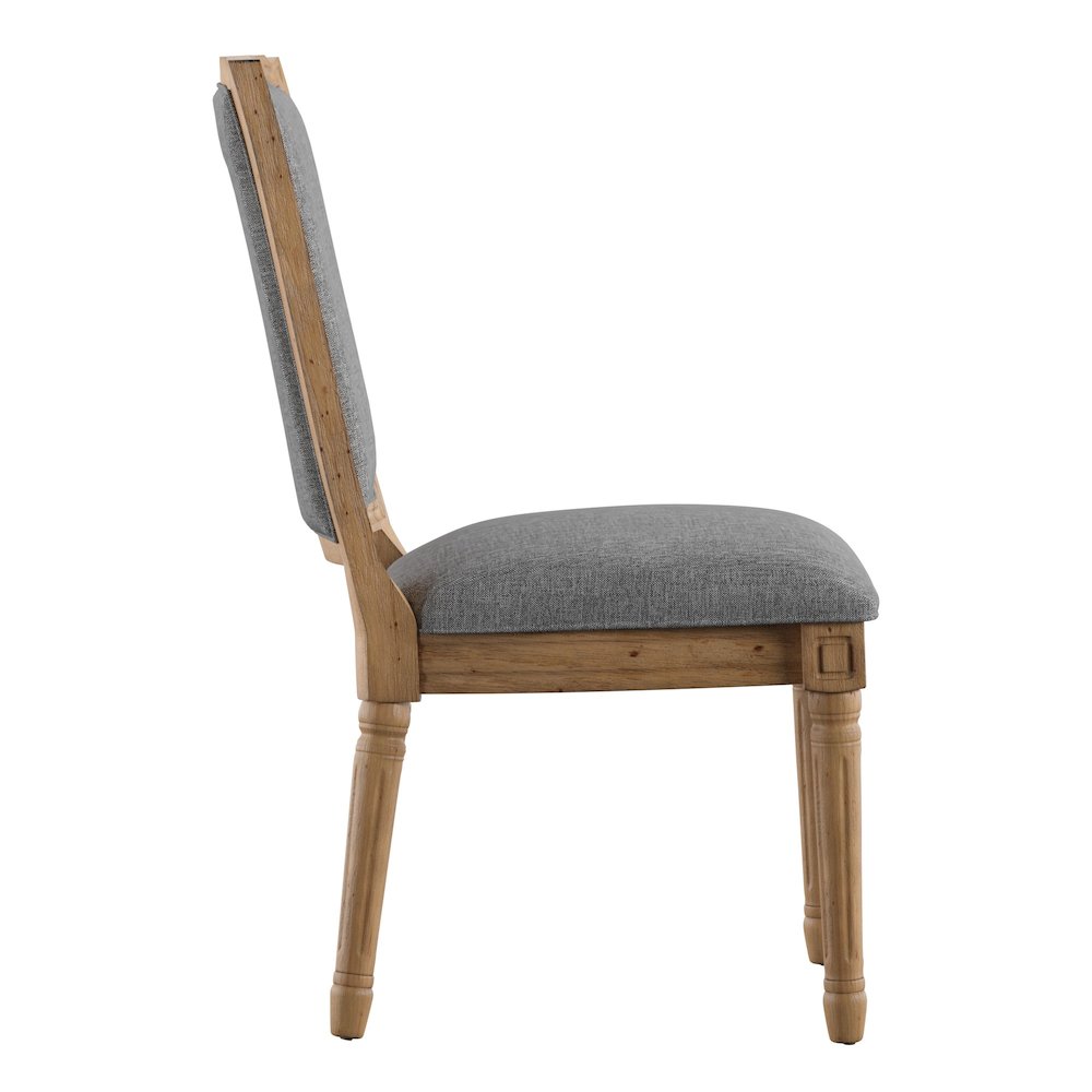 Set of 2, Grey Linen Dining Chair. Picture 7