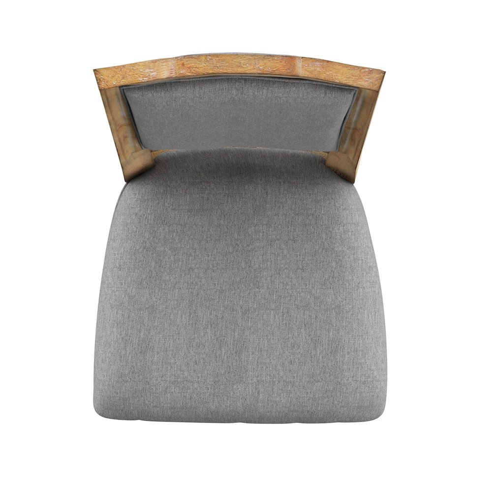 Set of 2, Grey Linen Dining Chair. Picture 5