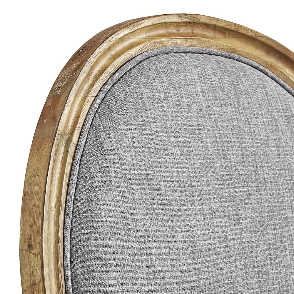 Set of 2, Grey Linen Round Back Dining Chair. Picture 3