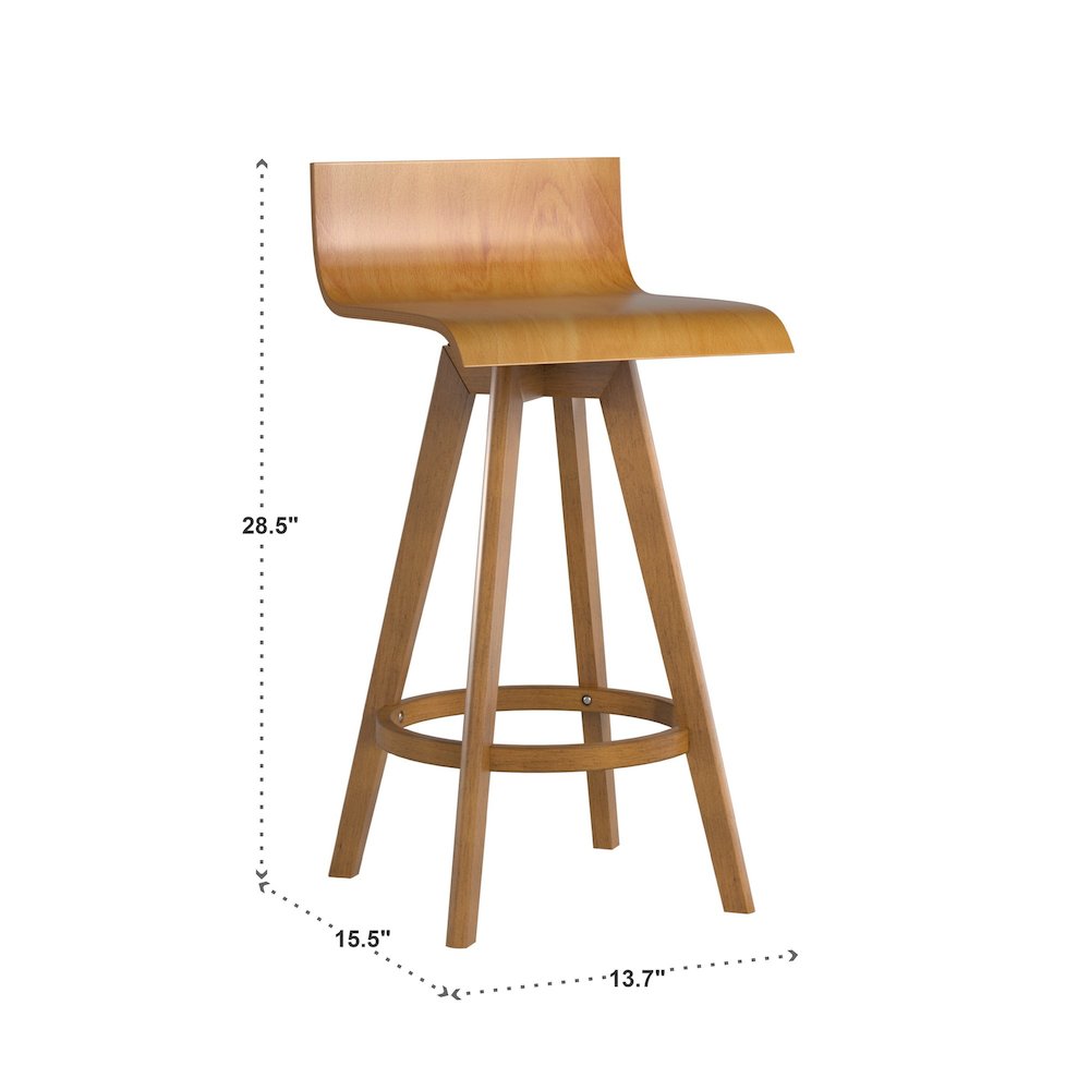Set of 2, Nature Finish Counter Height Chair. Picture 4