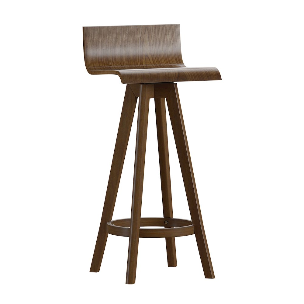 Set of 2, Walnut Finish Counter Height Chair. Picture 5