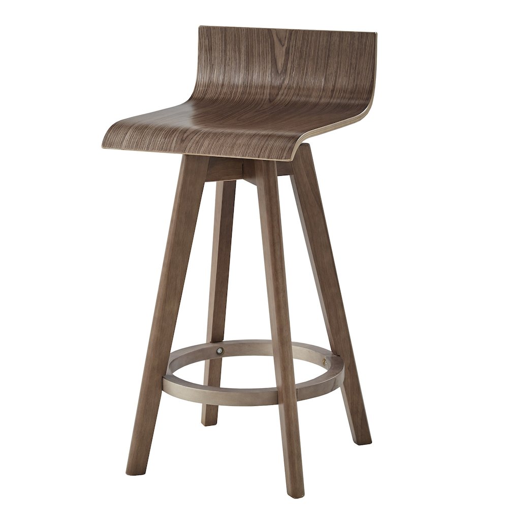 Set of 2, Walnut Finish Counter Height Chair. Picture 3