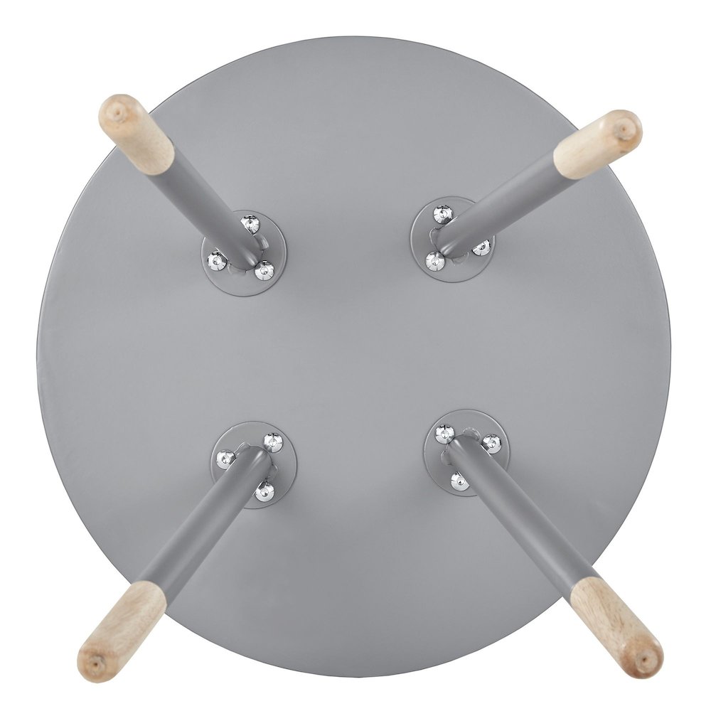 Frost Grey Finish Round Tray End Table. Picture 5