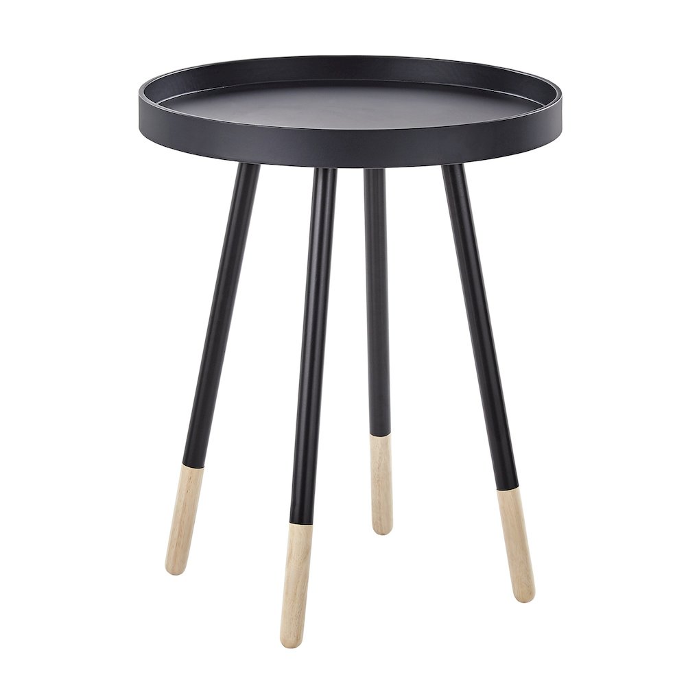 Black Finish Round Tray End Table. Picture 5