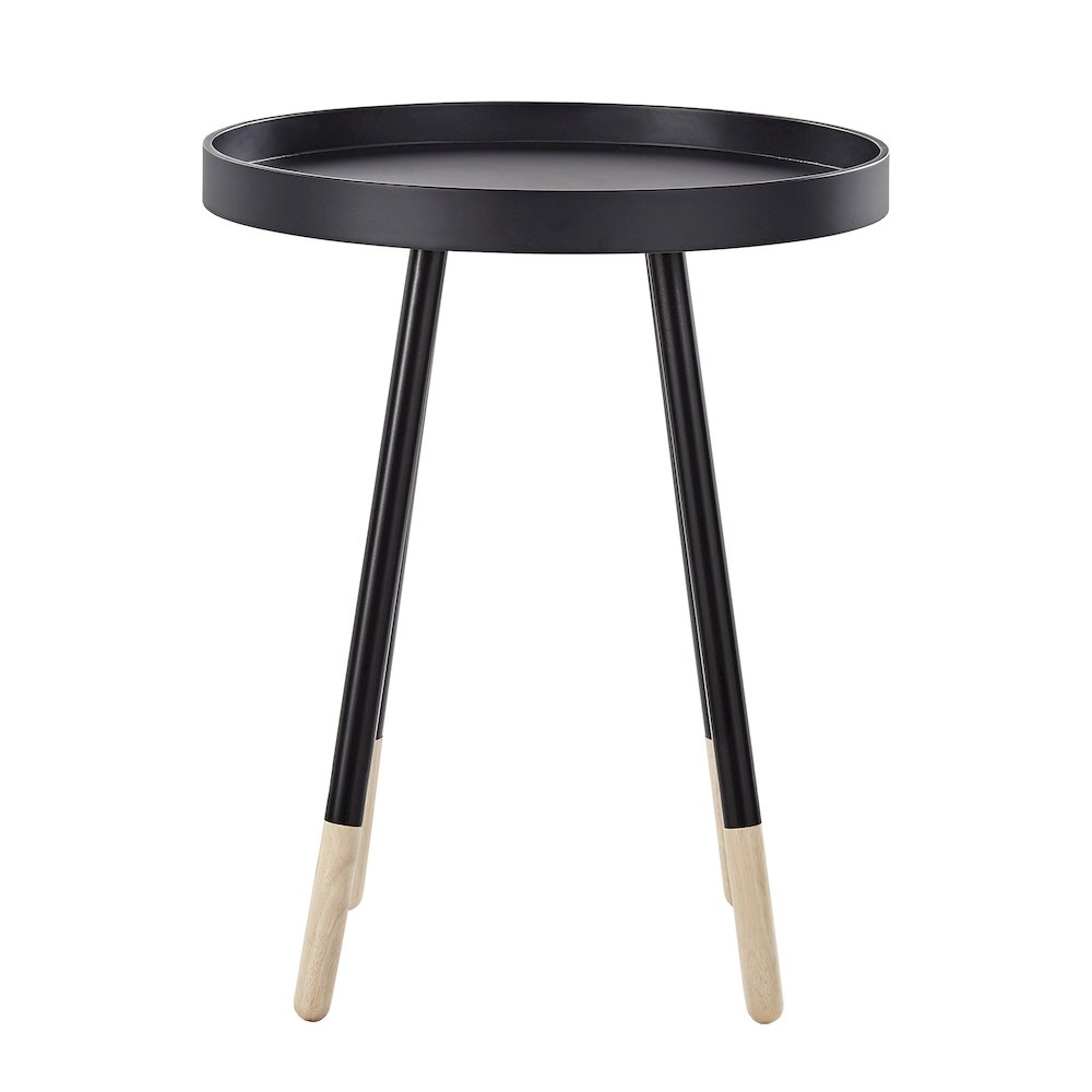 Black Finish Round Tray End Table. Picture 3