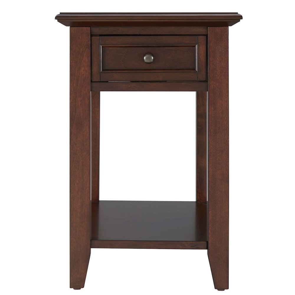 Espresso Finish End Table With Power Outlet. Picture 1