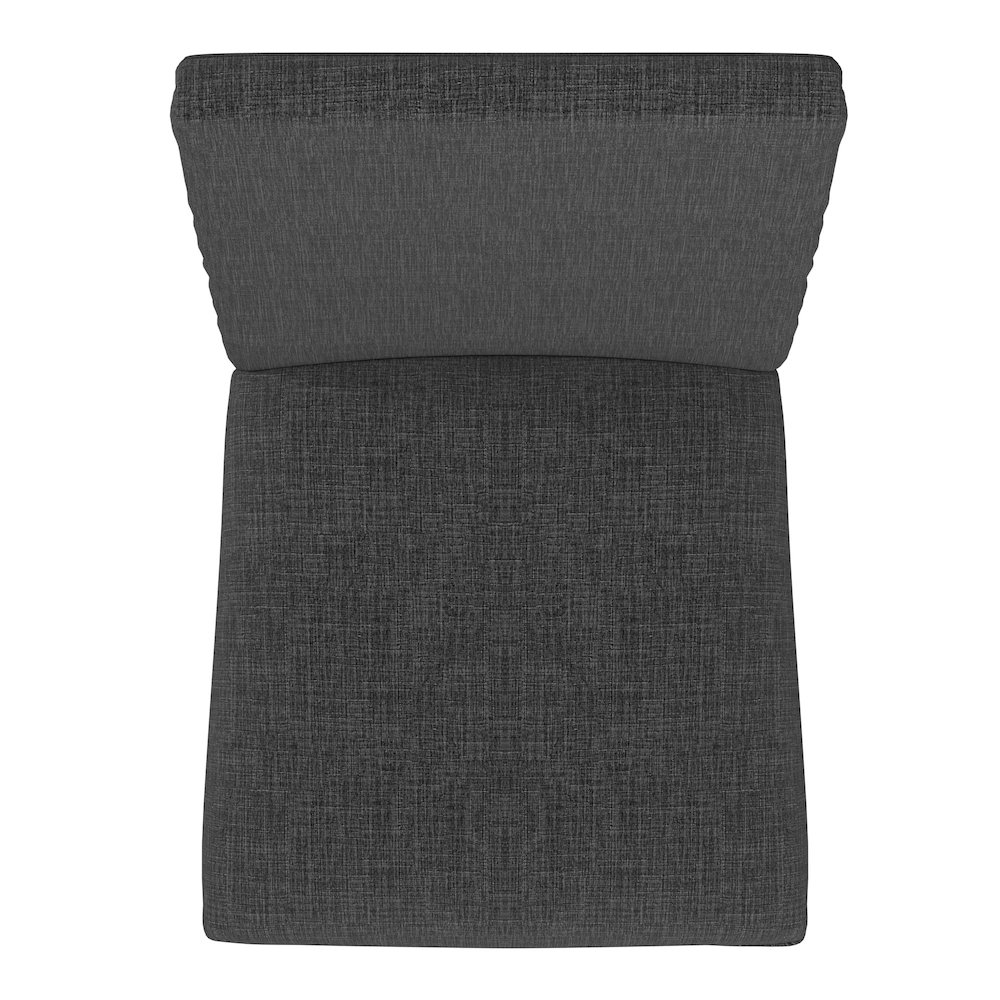 Set of 2, Light Distressed Natural Finish Dark Grey Linen Nailhead Dining Chair. Picture 5
