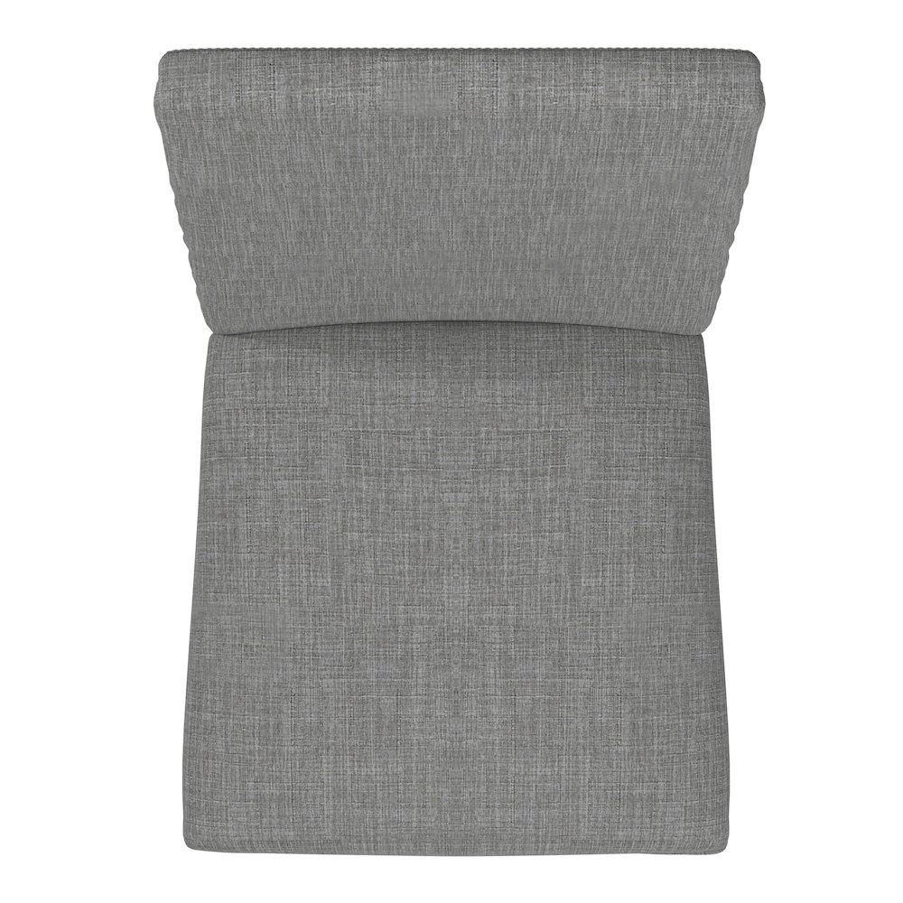 Set of 2, Light Distressed Natural Finish Grey Linen Nailhead Dining Chair. Picture 5
