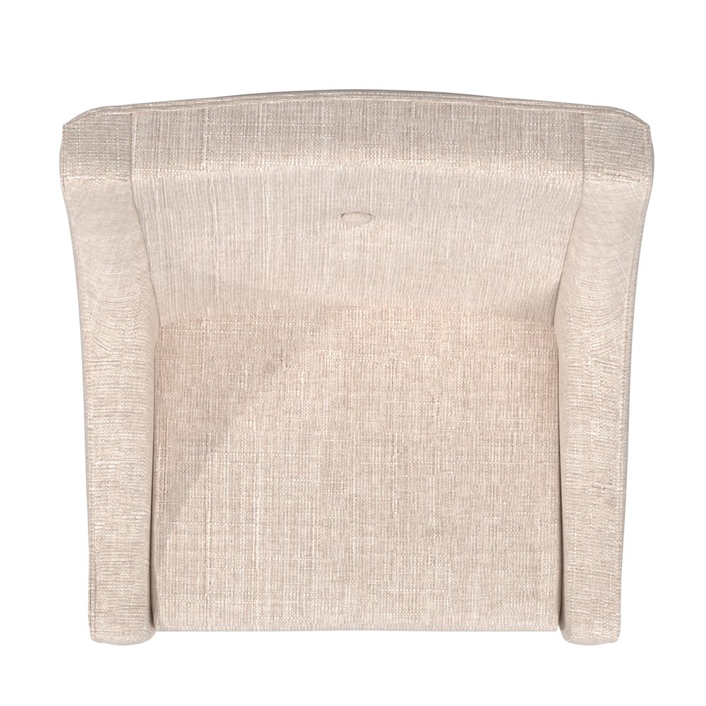 Set of 2, Light Distressed Natural Finish Beige Linen Curved Arm Dining Chair. Picture 5