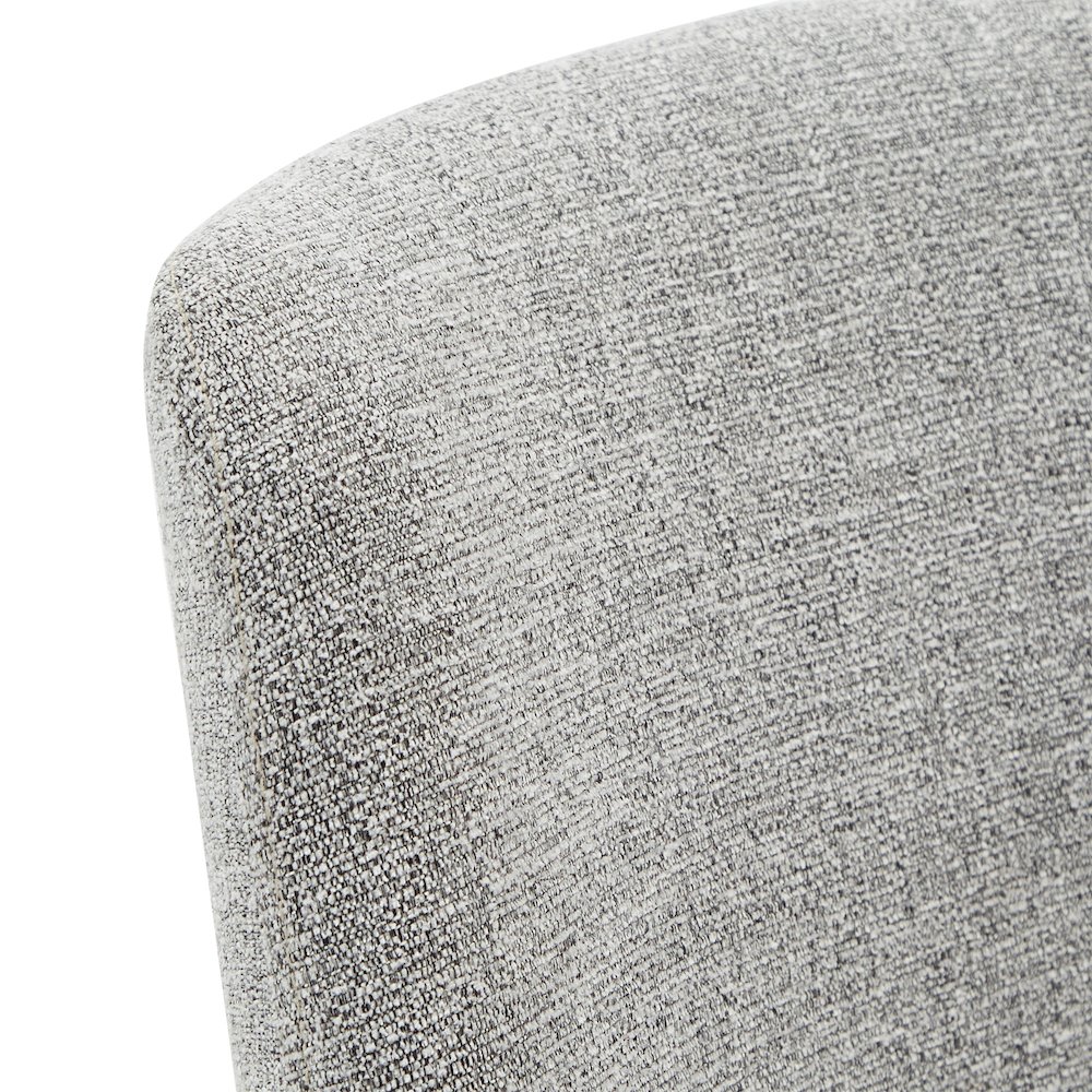 Set of 2, Gold Finish Light Grey Heathered Weave Curve Back Counter Height Chair. Picture 3