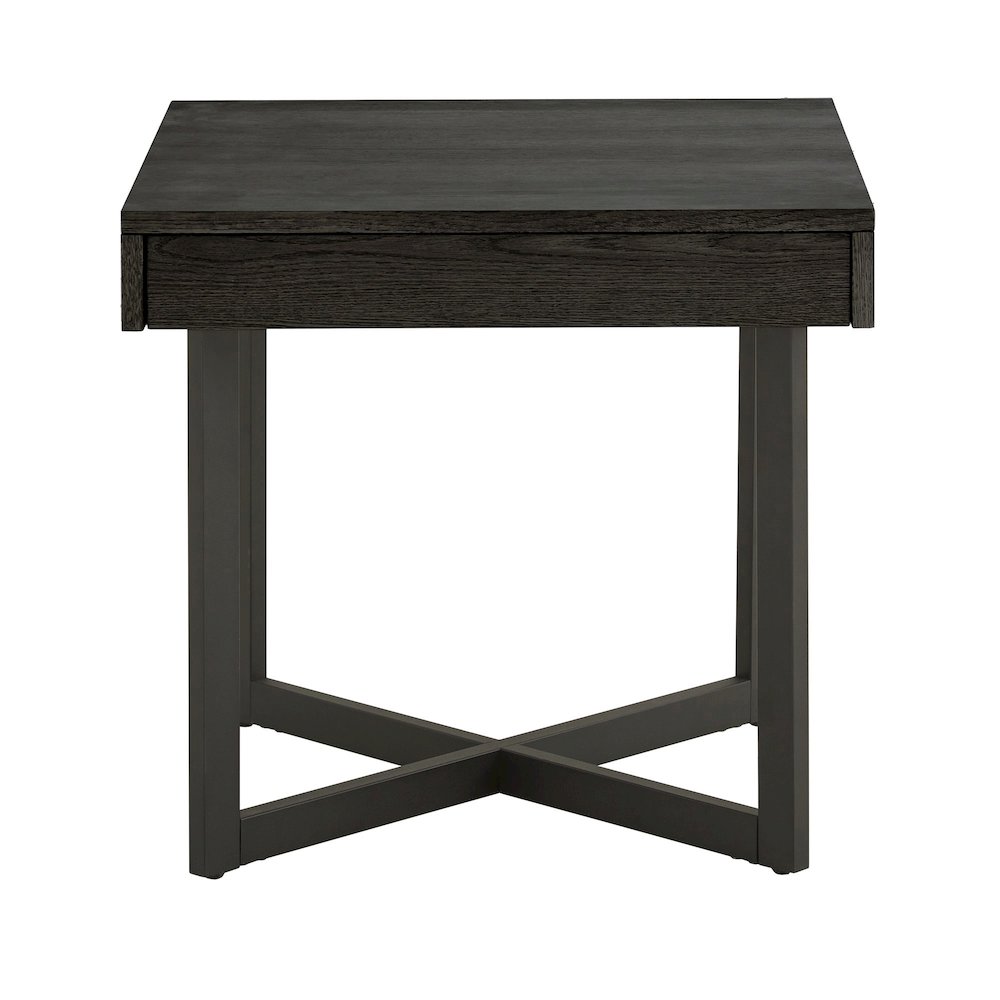 Black Finish End Table With 1 Drawer. Picture 3