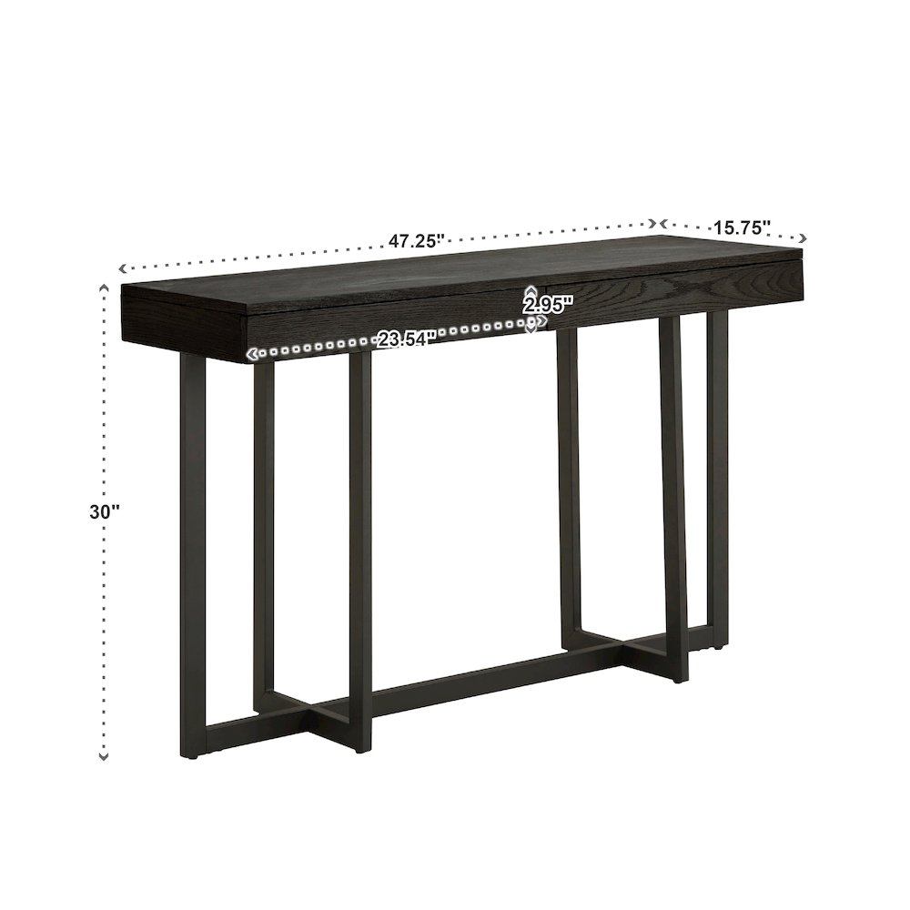 Black Finish Sofa Table With 2 Drawers. Picture 4