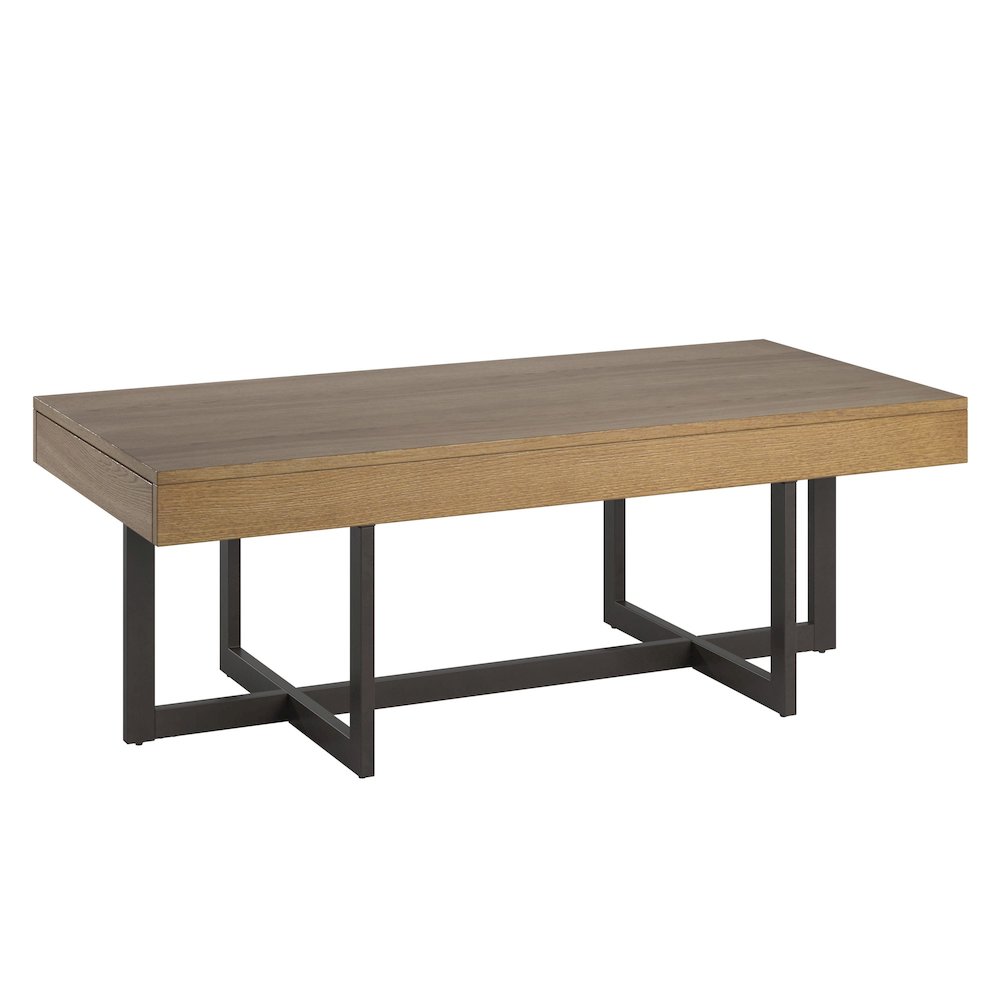 Brown Finish Coffee Table With 2 Drawers. Picture 5