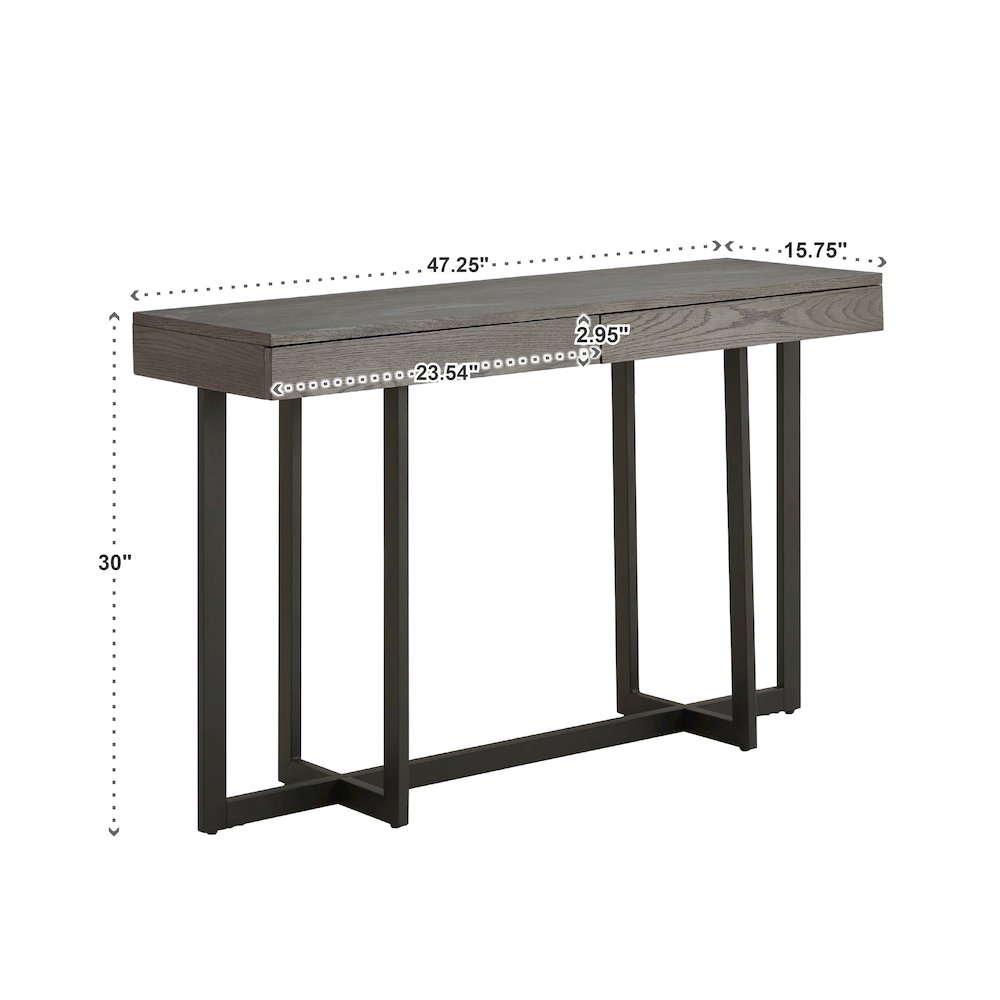 Grey Finish Sofa Table With 2 Drawers. Picture 4