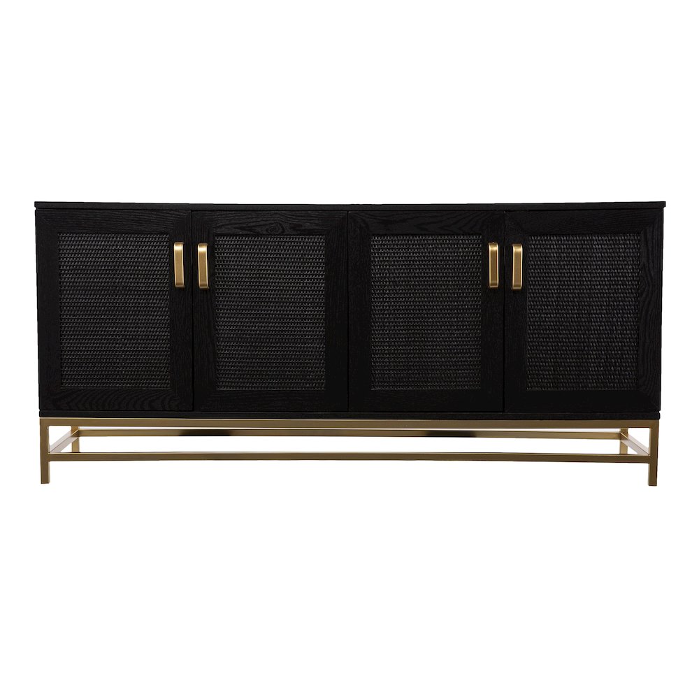 Rolliston Contemporary 4-Door Media Console in Black Color. Picture 2