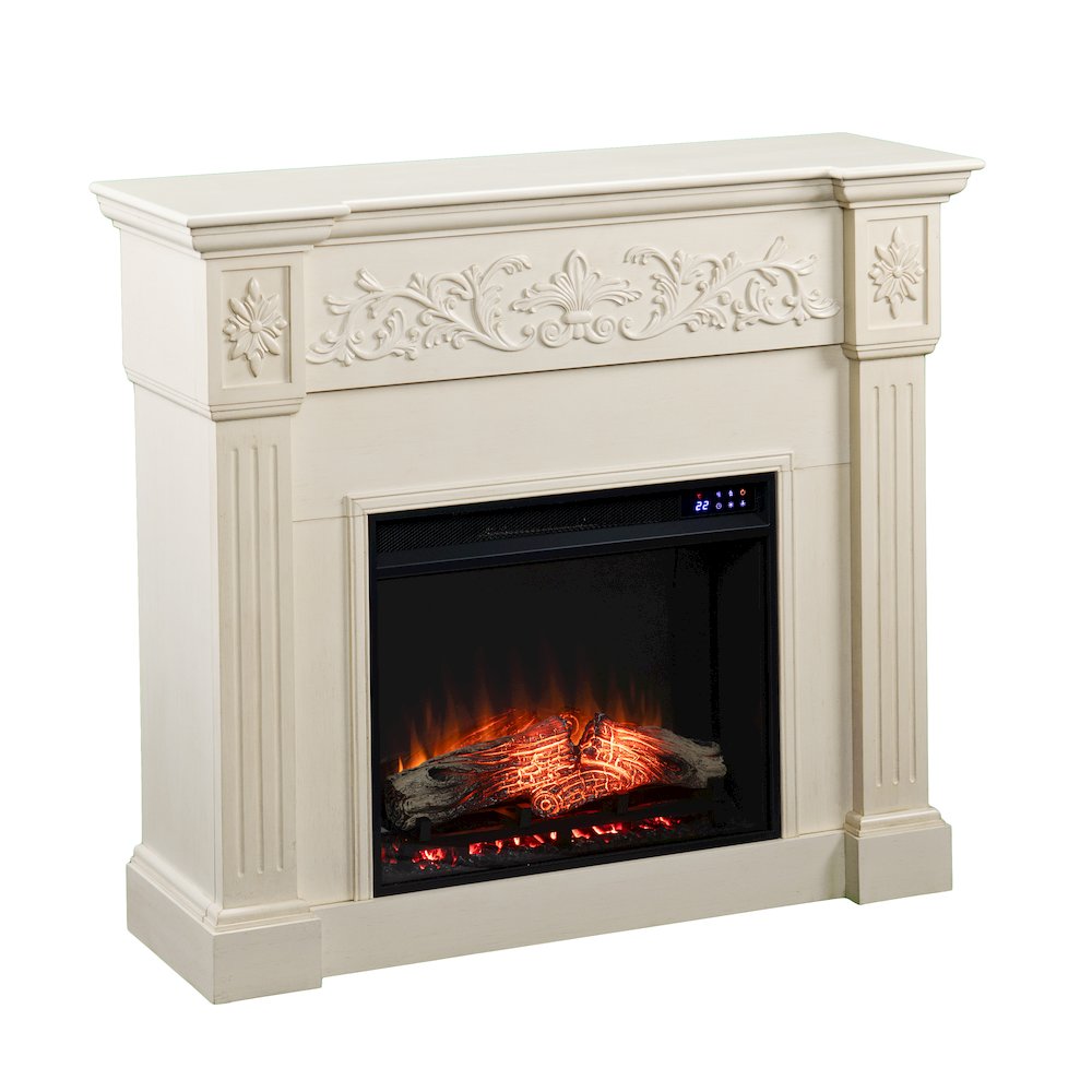 Calvert Touch Screen Electric Fireplace in White Color. Picture 1