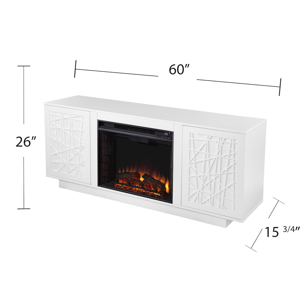 Delgrave Electric Media Fireplace Storage in White Color. Picture 5