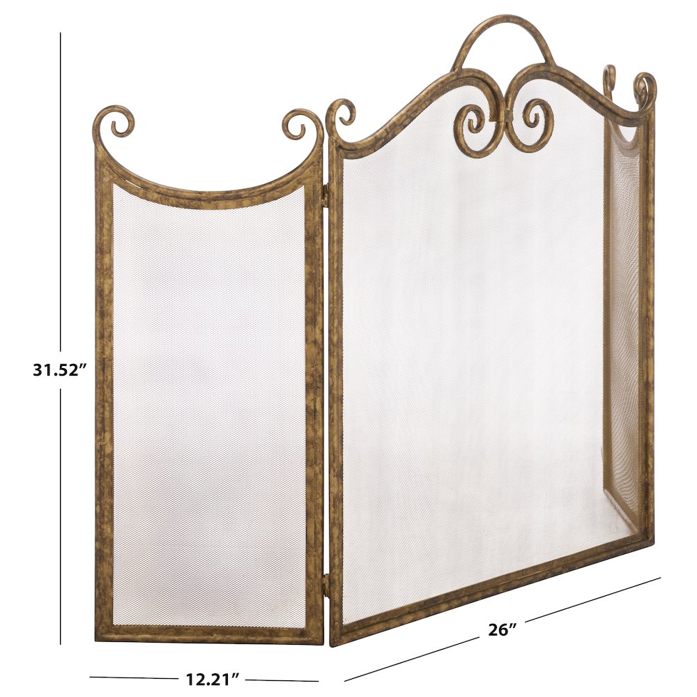 Terry Trifold Screen For Fireplace. Picture 2