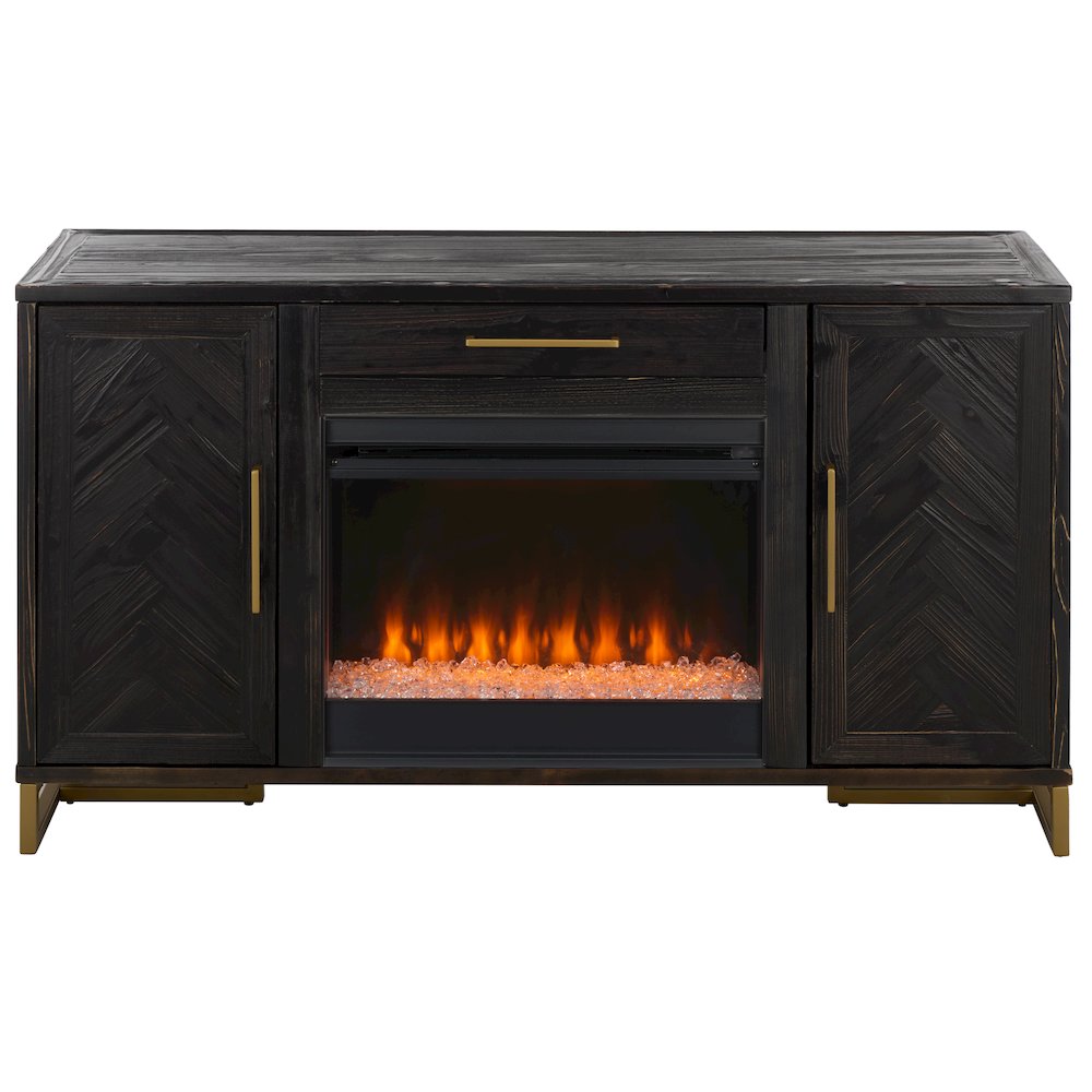 Goram 2-Cabinet 1-Drawer Reclaimed Fir Fireplace. Picture 4