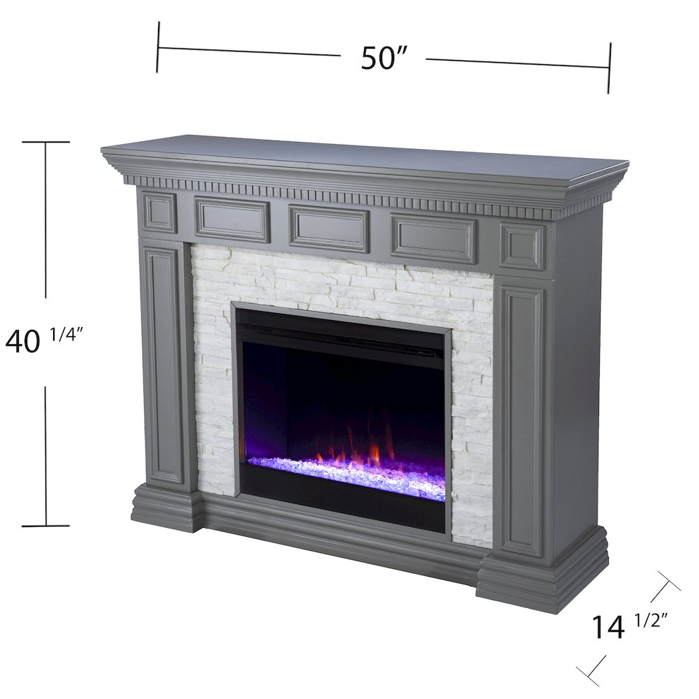 Dakesbury Color Changing Fireplace with Faux Stone. Picture 5