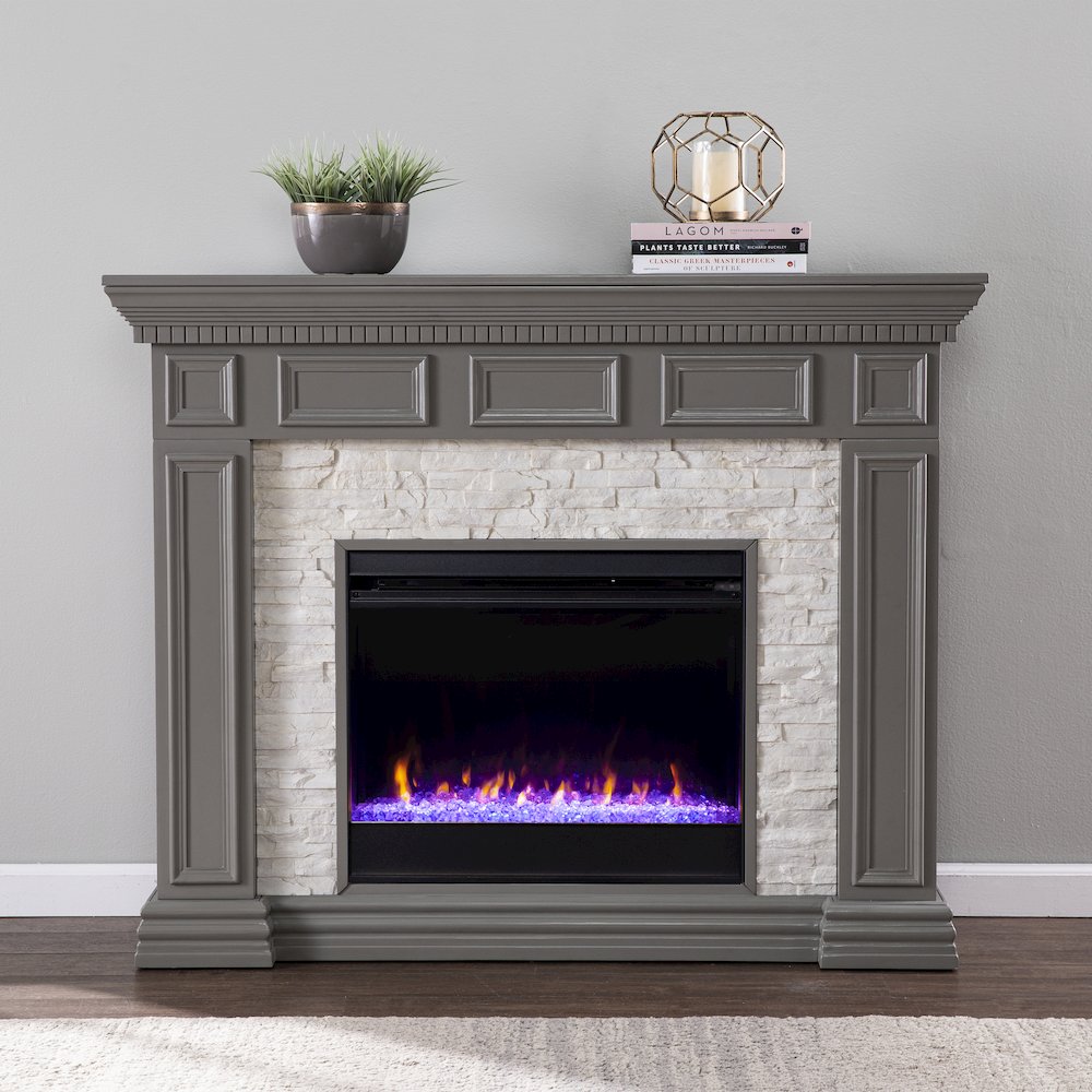 Dakesbury Color Changing Fireplace with Faux Stone. Picture 2