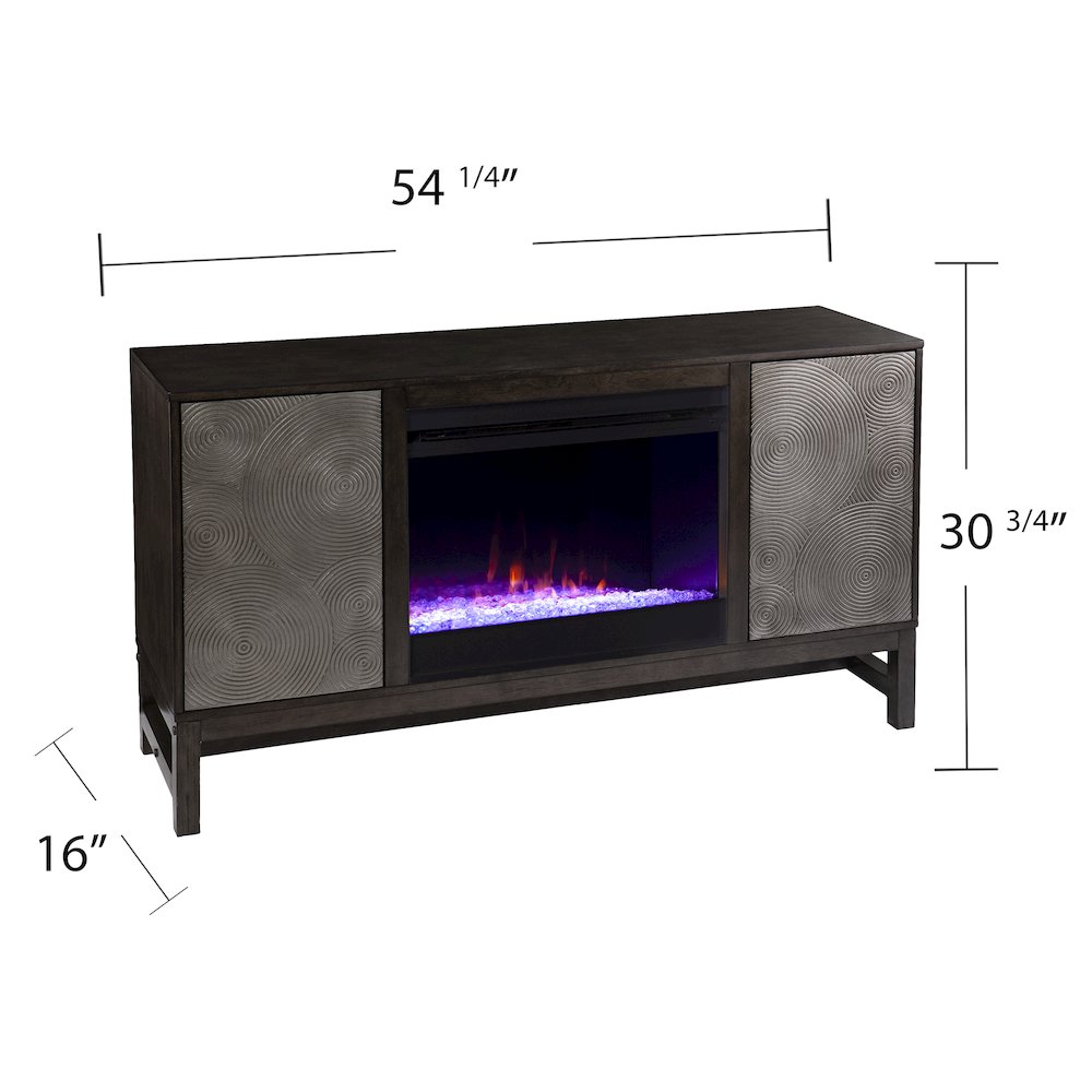 Lannington Color Changing Fireplace with Media Storage. Picture 5