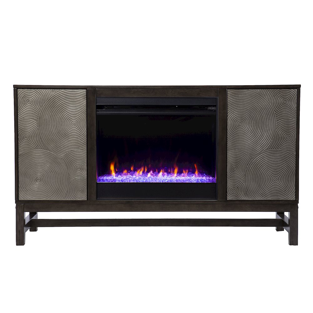 Lannington Color Changing Fireplace with Media Storage. Picture 1