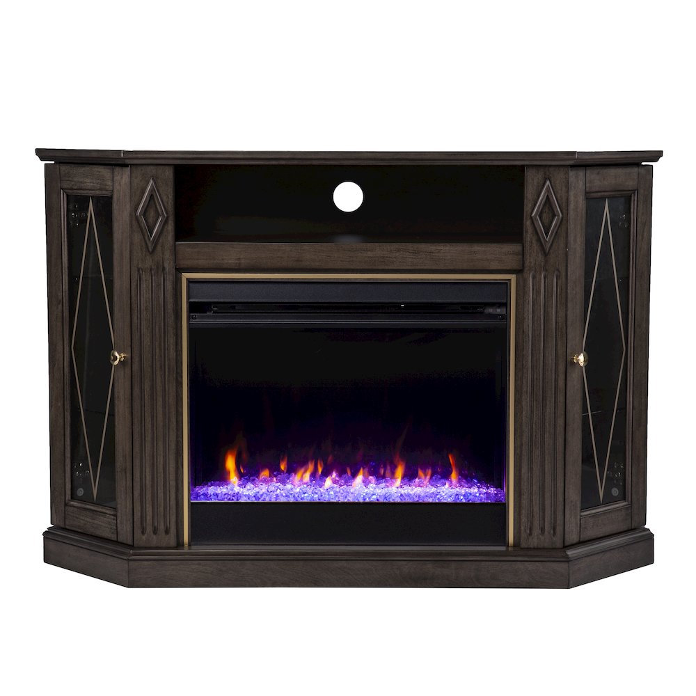 Austindale Color Changing Fireplace with Media Storage. Picture 1