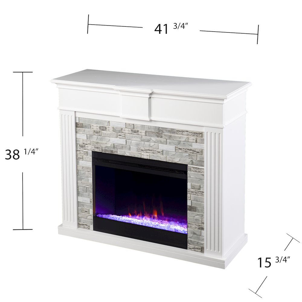 Bondale Color Changing Fireplace with Faux Stone Surround. Picture 5