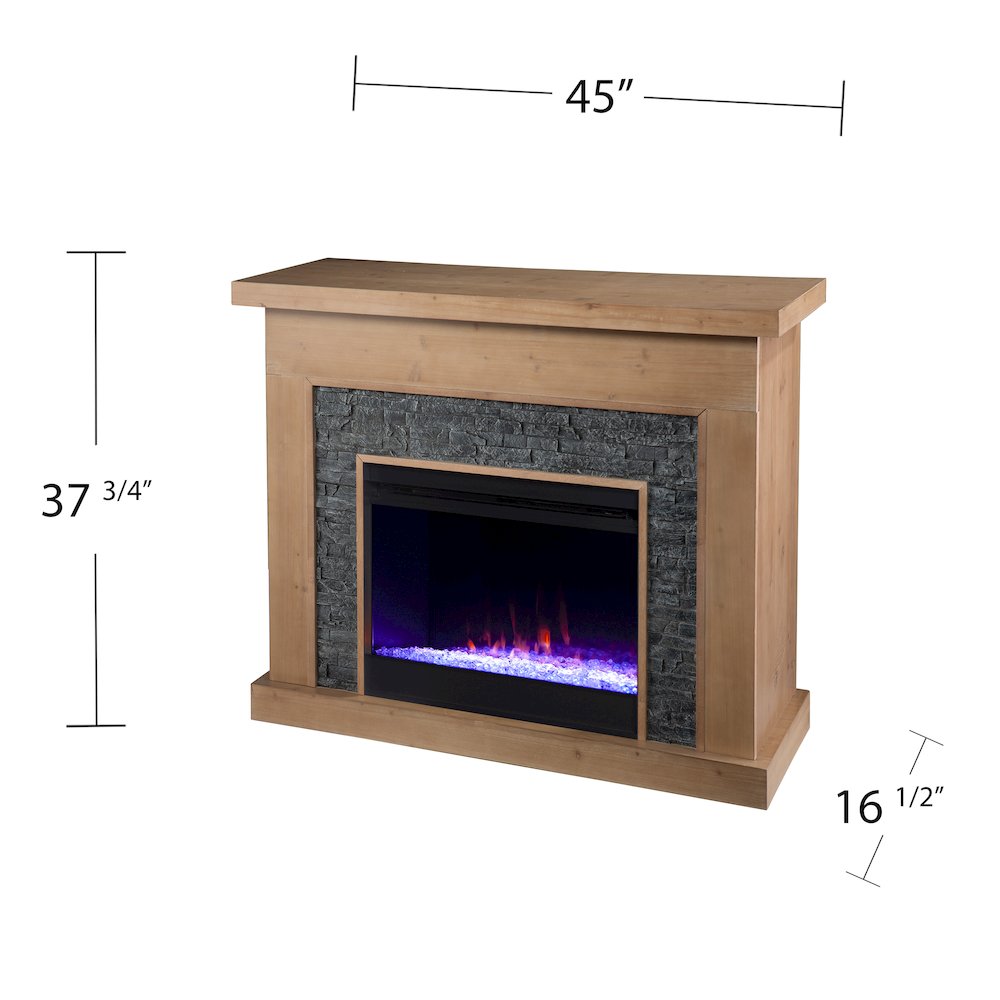 Standlon Color Changing Fireplace with Faux Stone Surround. Picture 5