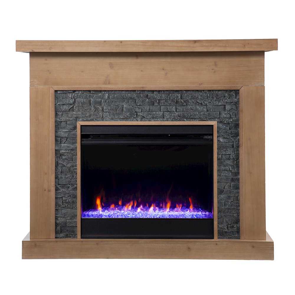 Standlon Color Changing Fireplace with Faux Stone Surround. Picture 6