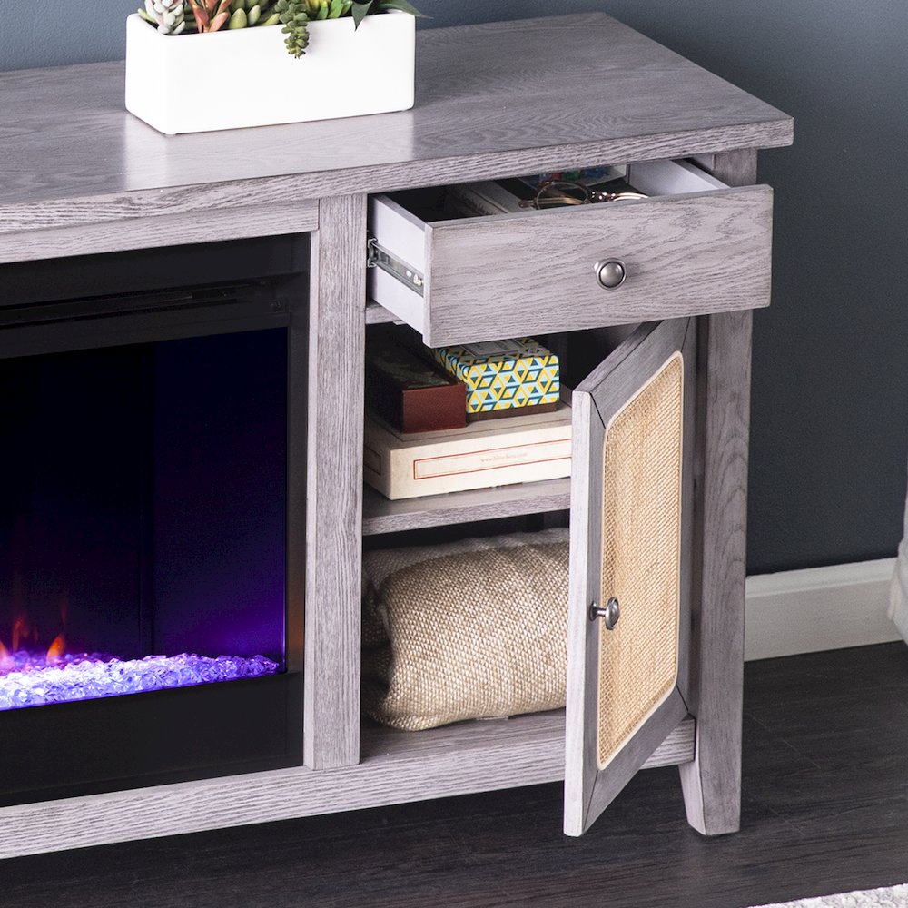 Edderton Color Changing Fireplace with Media Storage. Picture 3