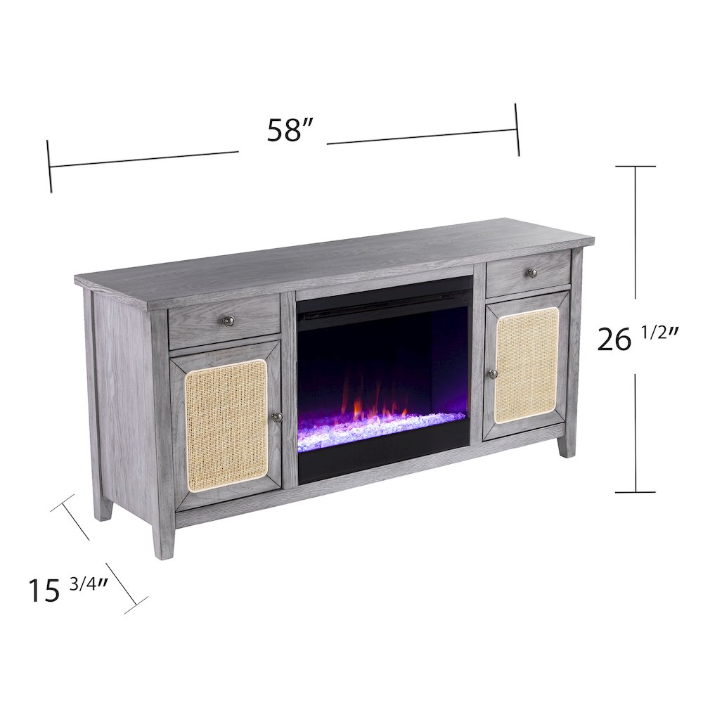 Edderton Color Changing Fireplace with Media Storage. Picture 5