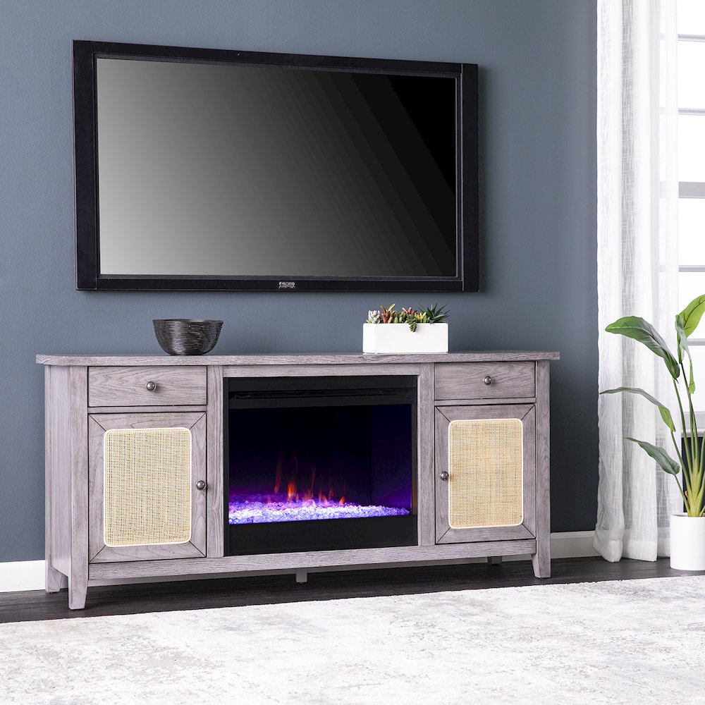 Edderton Color Changing Fireplace with Media Storage. Picture 2