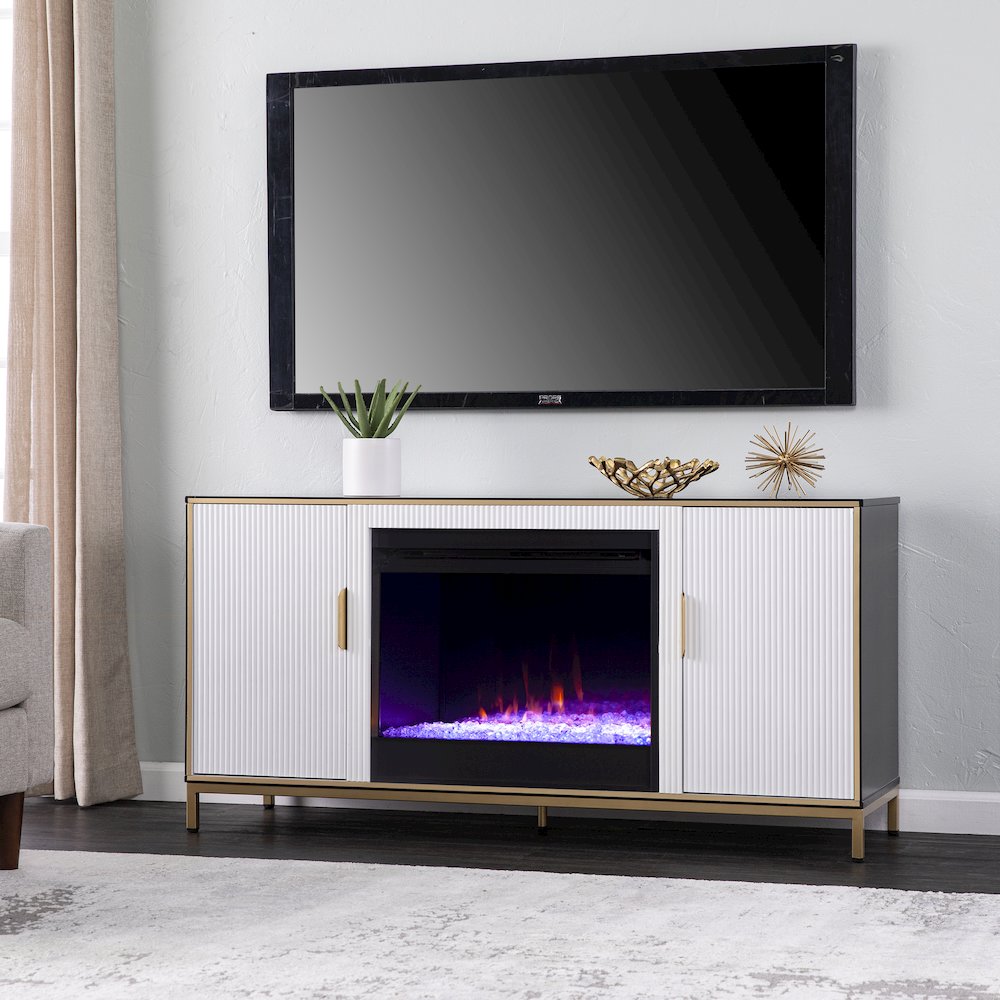 Daltaire Color Changing Fireplace with Media Storage. Picture 2