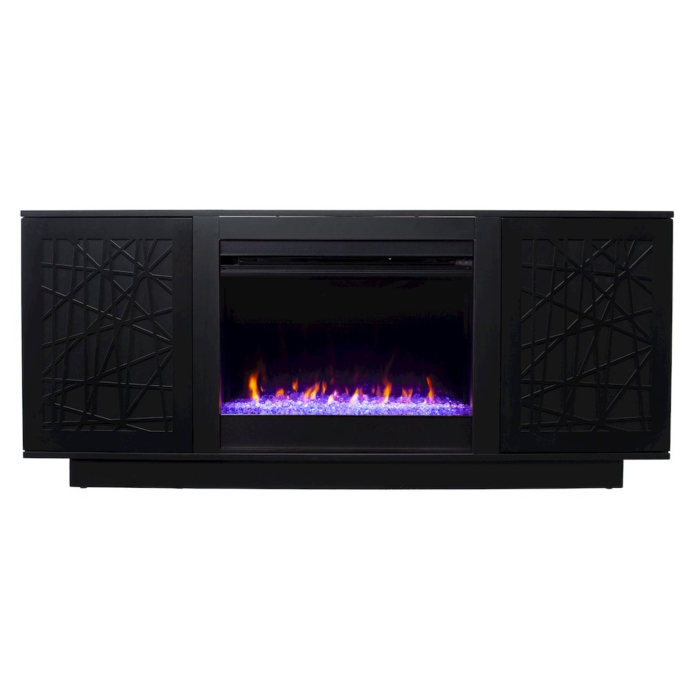 Delgrave Color Changing Fireplace with Media Storage. Picture 1