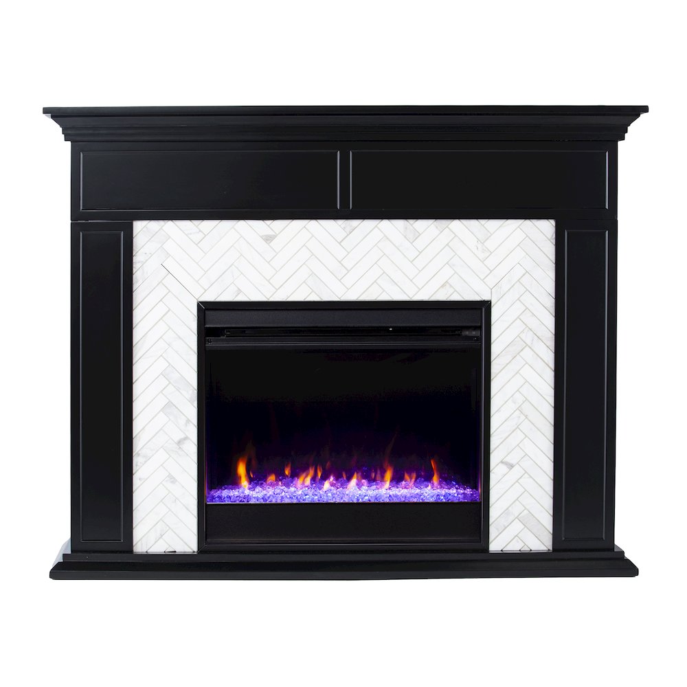 Torlington Color Changing Marble Tiled Fireplace. Picture 6