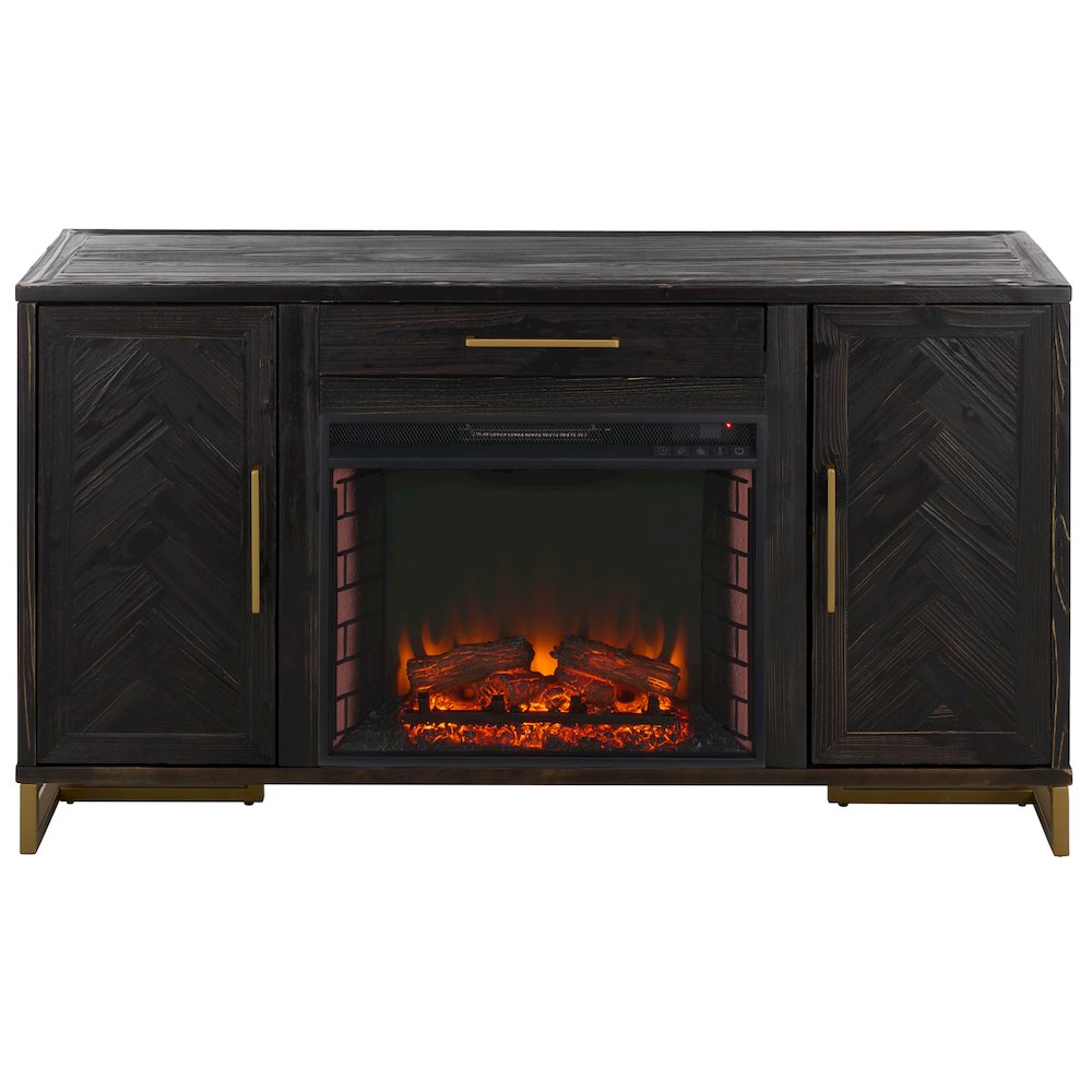 Goram 2-Cabinet 1-Drawer Reclaimed Fir Fireplace. Picture 4